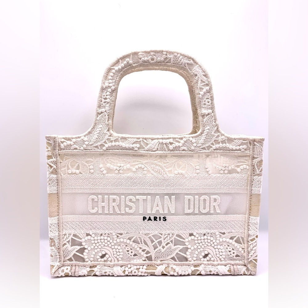 Christian Dior D-Lace Macrame Embroidery Book Tote